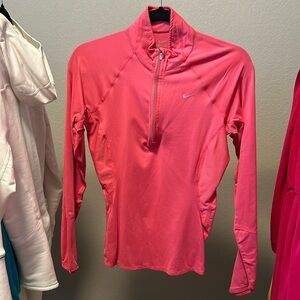 Nike long sleeve pullover running top | Fuschia  | Size S